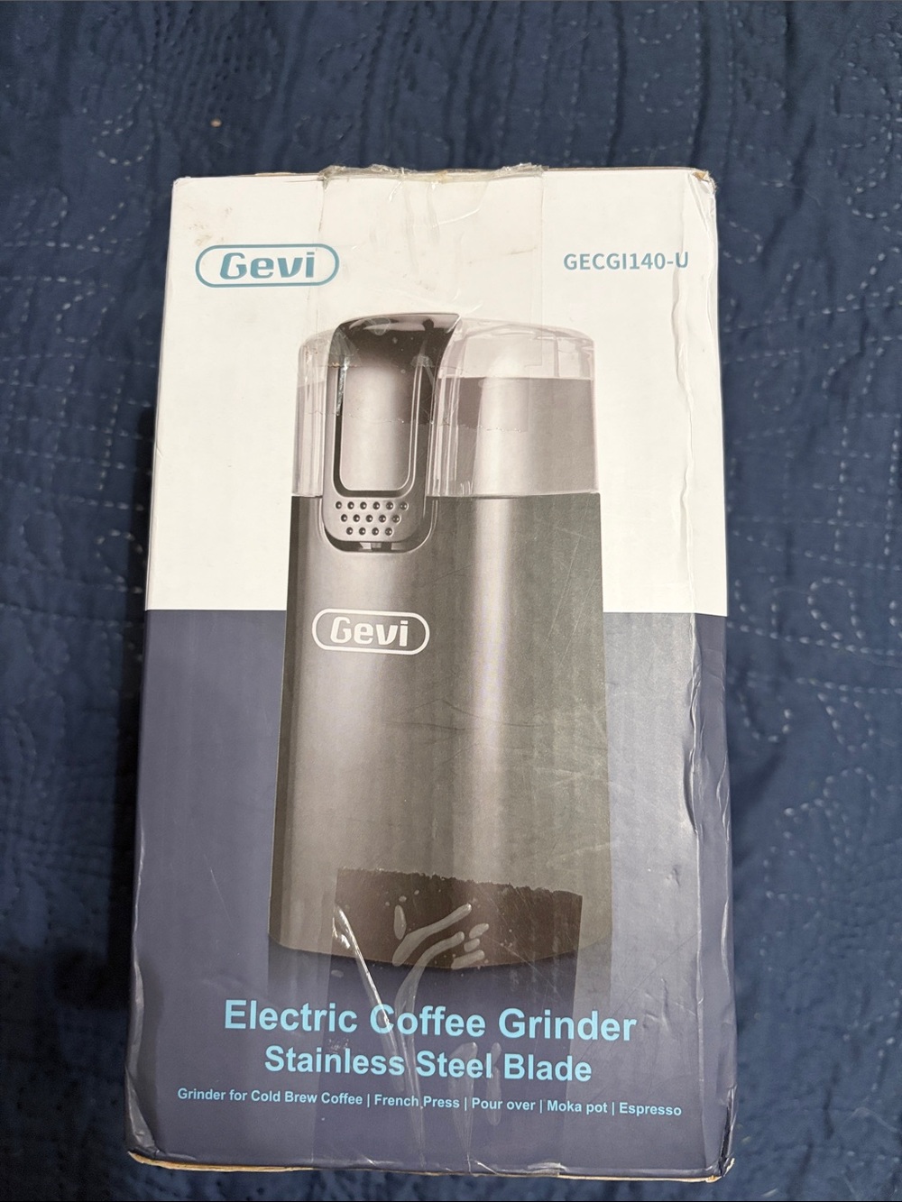 Electric Coffee Grinder in Black & Silver